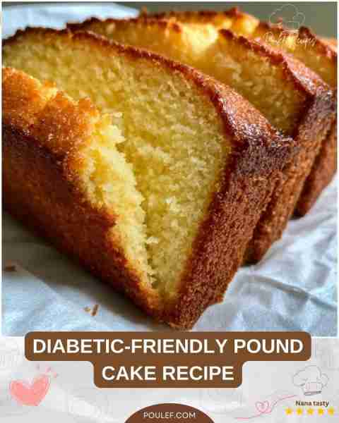 DIABETIC-FRIENDLY POUND CAKE RECIPE Ingredients: 1 1/2 cups almond flour 1/4 cup coconut flour 1/2 c...