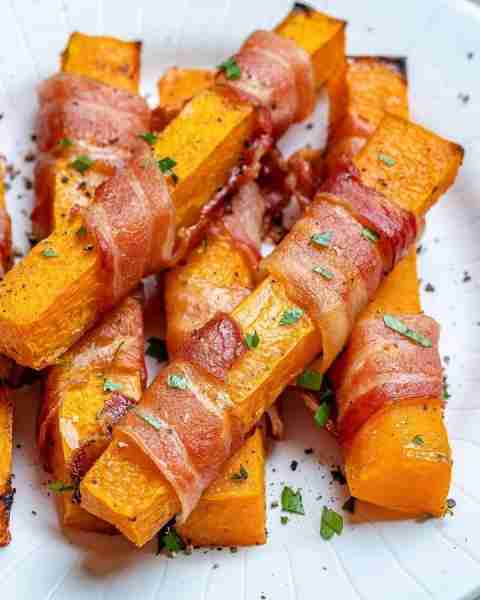 Bacon-Wrapped Butternut Squash Fries