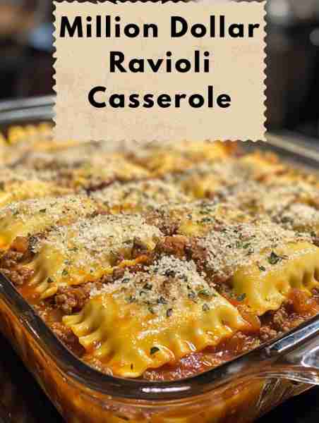 Million Dollar Ravioli Casserole Ingredients: - 1 pound ground beef - 1 onion, diced - 1 teaspoon mi...