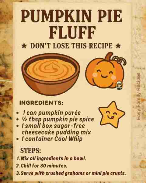 🎃 Y’ALL. I made this Pumpkin Pie Fluff with just 4 ingredients… and my family scraped the bowl CLEA...