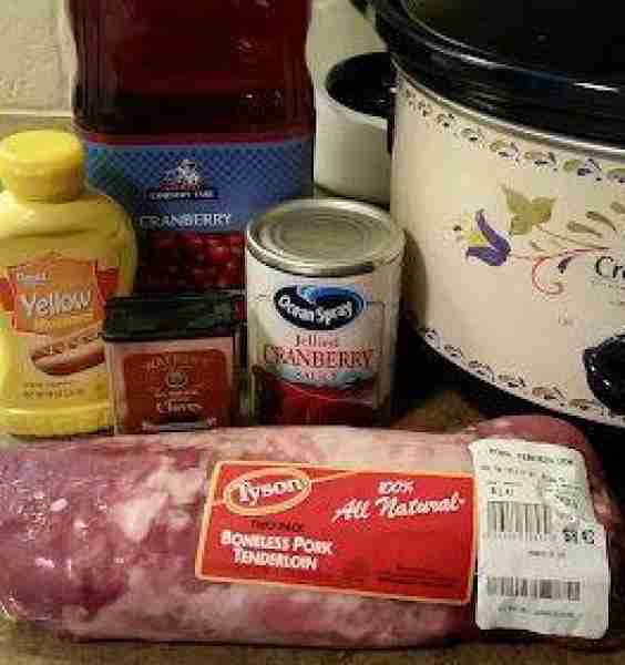 Cranberry Pork Loin (crock pot style) 3 lb pork loin 14 oz can of jellied cranberry sauce 1/2 cup of...
