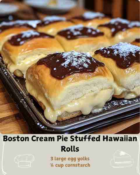 🧁 Boston Cream Pie Stuffed Hawaiian Rolls 🍫 Ingredients For the rolls: 1 (12-count) package Hawaii...