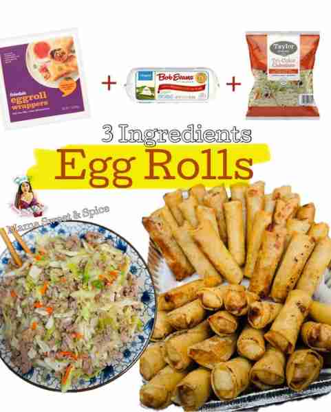 Only 3 Ingredient Crispy Egg rolls If you love sausage, you can try this recipe. So easy and delici...