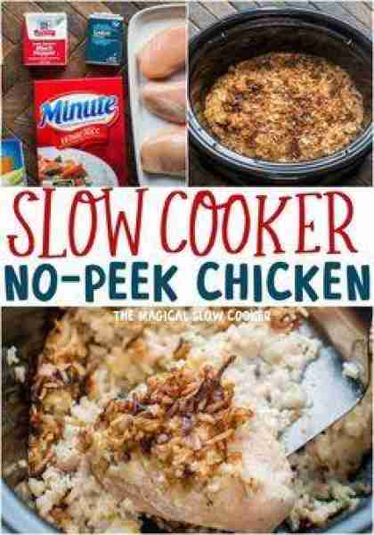 Slow Cooker No Peek Chicken Ingredients 1 ½ lbs. boneless skinless chicken breasts ▢10.5 oz. cream o...