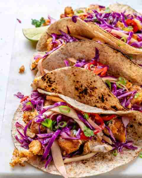Fish Tacos with Limey Mango Cabbage Slaw Our Limey Cabbage Slaw with fresh Mango and Red Chilies are...