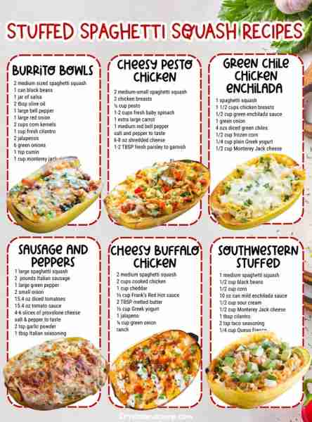 Tons of Stuffed Spaghetti Squash Recipes! 💖 These are all so good!! RECIPE LIST IN THE COMMENTS