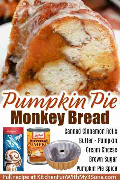 Full Recipe 👇 Pumpkin Pie Monkey Bread 🧡 Combines canned cinnamon rolls, pumpkin pie filling, and...