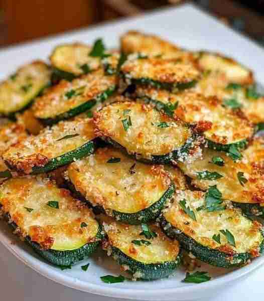 🥒 Crispy Vegan Parmesan Zucchini Rounds