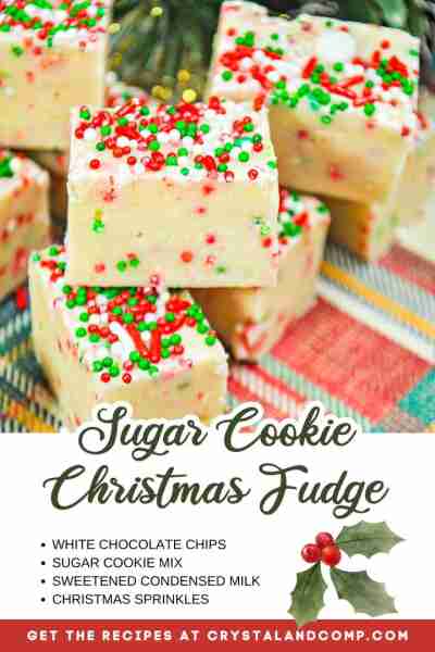 "🎄 CHRISTMAS SUGAR COOKIE FUDGE You will want this recipe to become a family tradition! RECIPE IN T...