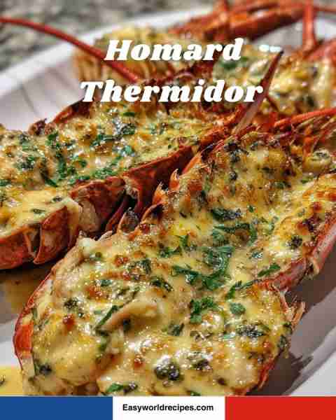 🦞🧀 Homard Thermidor A luxurious lobster dish baked in a creamy mustard-cheese sauce. A French clas...