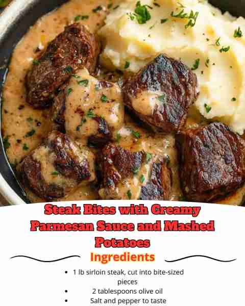 Craving Juicy Steak Bites with Creamy Parmesan Sauce and Cheesy Mashed Potatoes? Now you can create...