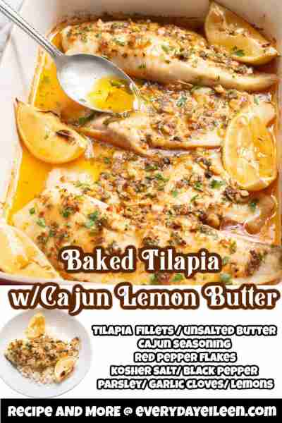 Baked Tilapia with Cajun Lemon Butter, recipe link in comments below.