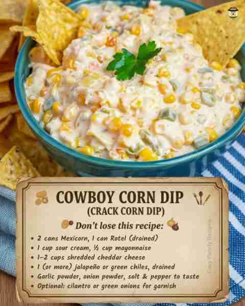 🌽✨ This Cowboy Corn Dip is dangerously addictive… they don’t call it Crack Corn Dip for nothing!...