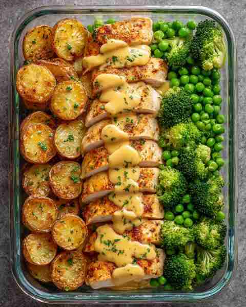This one had everyone quiet at the table — Honey Mustard Chicken Meal Prep with Crispy Potatoes, Bro...