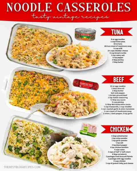 3 Classic Casseroles That Always Hit the Spot 🥘✨ 🐟 Tuna Casserole 6 oz egg noodles (cooked) 1 cup...