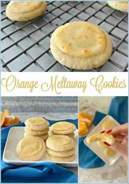 Orange Meltaway Cookies! 🍊 Fabulous melt-in-your-mouth-cookies, with a refreshing orange flavor tha...