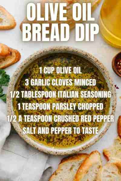 This olive oil bread dip is the absolute perfect appetizer! It has just the right blend of spices th...