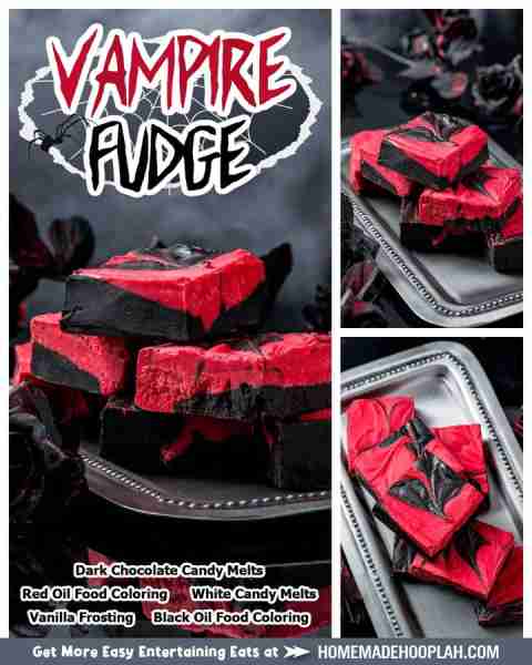 Vampire Fudge! 🍫🧛‍♂️ ⭐RECIPE IN COMMENTS⭐ tap photo to see 📷
