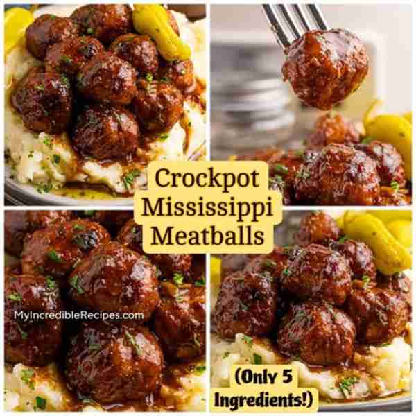 Crock Pot Mississippi Meatballs! 💛(Only 5 Ingredients!)