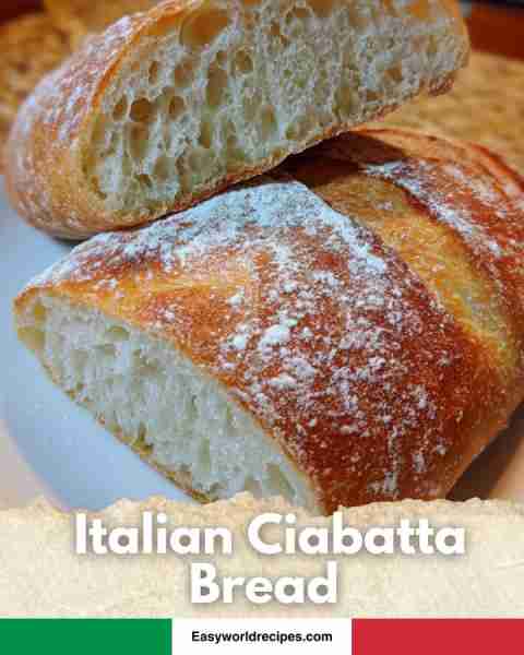 🍞 Italian Ciabatta Bread Crispy outside, soft & airy inside – the perfect Italian bread. You’ll nee...