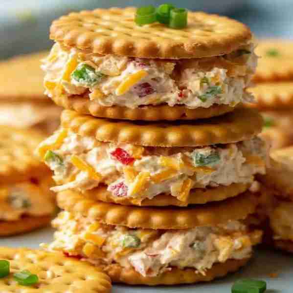 Quick Ritz Crackers Party Snacks Ingredient List: 48 Ritz Crackers 1 (8 oz) block of cream cheese, s...