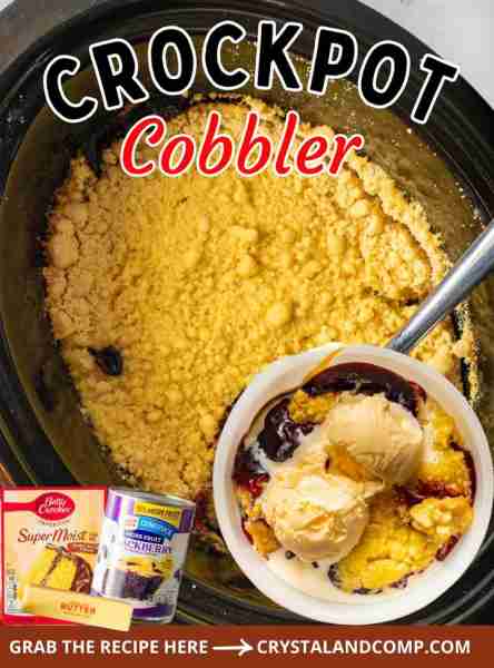 ❤️ CROCKPOT COBBLER It's too hot to make a cobbler in the oven. Make it in the slow cooker! RECIPE L...