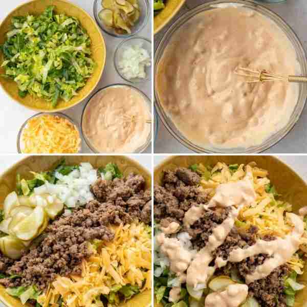 Enjoy the flavors of your favorite burger in a tasty salad! This Big Mac Salad features seasoned gro...