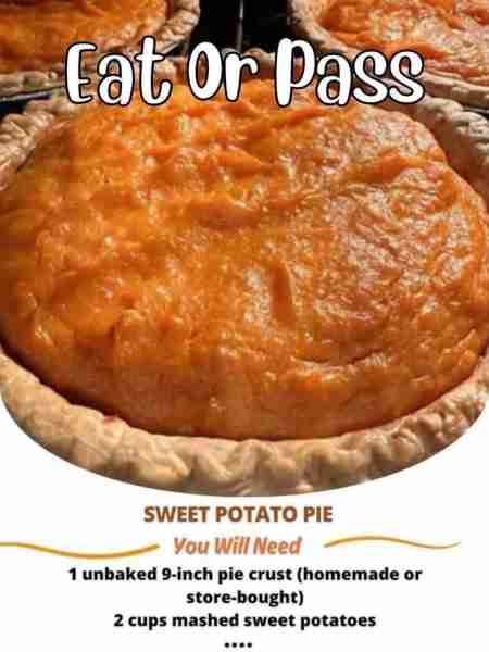 Sweet Potato Pie 😋 OMG - Don’t LOSE This Recipe😍 Ingredients: 1 (1 pound) sweet potato 1/2 cup but...