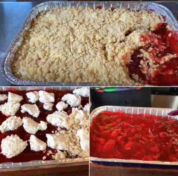 Strawberry Cheesecake Dump Cake is a super simple, four ingredient recipe that’s ready in just thirt...
