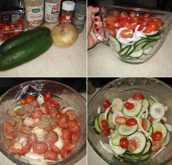 Italian Cucumber Salad 🥗🥒 This classic summertime side dish pairs perfectly with BBQ and burgers....