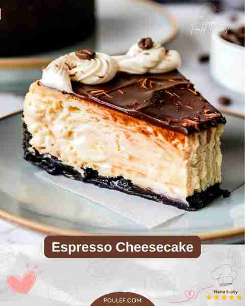 This decadent Espresso Cheesecake is the perfect dessert for coffee and chocolate lovers! Rich, silk...