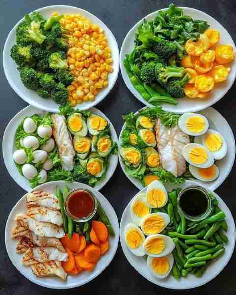 1. Steamed Veggies with Corn 🥦🌽 Ingredients: 1 cup broccoli florets 🥦 1/2 cup sweet corn 🌽 Salt...