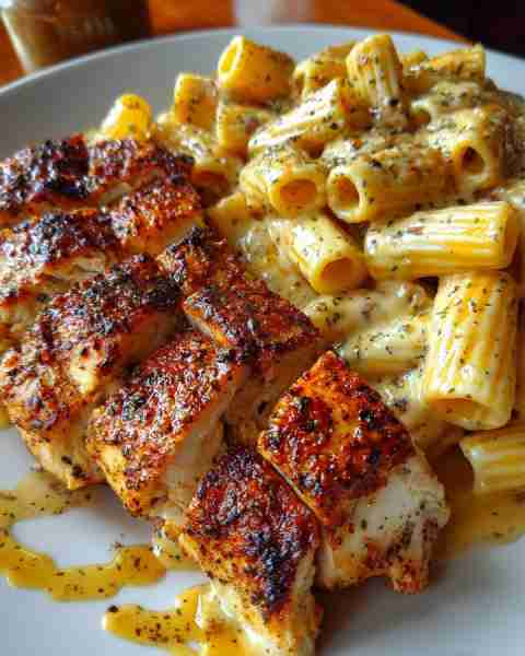 Chicken Rigatoni with Cajun Velveeta Garlic Cheese Sauce Ingredients: For the Chicken: 1.5 lbs bonel...