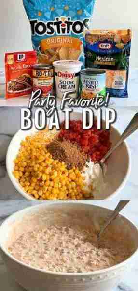 Easy Boat Dip (5 Ingredients) Ingredients 16 ounces sour cream 10 ounce can Rotel Original (drain...