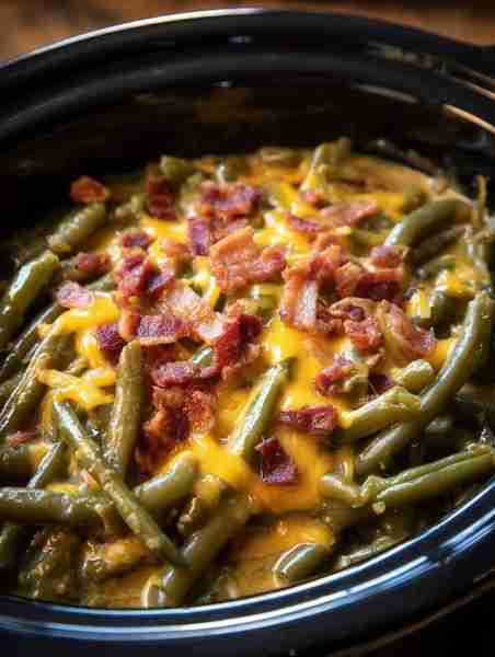 Green bean casserole, Amish-style — the one that crashes the potluck, steals hearts, and leaves zero...
