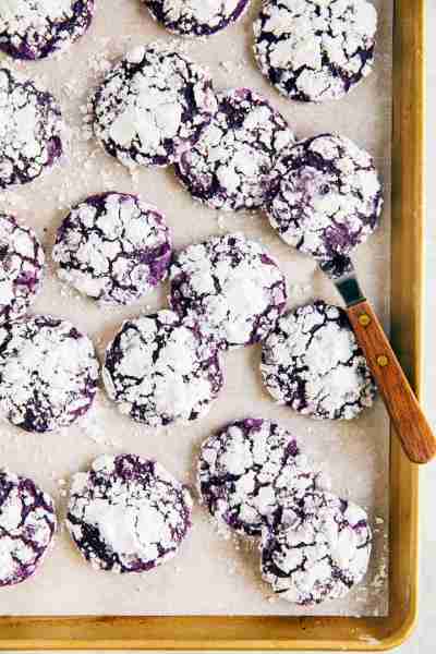 Ube crinkle cookies are a beautiful, Filipino-American twist on the classic crinkle cookie!