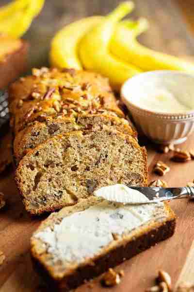 This moist, dense, buttery Banana Nut Bread is a classic recipe that’s flavored with overripe banana...