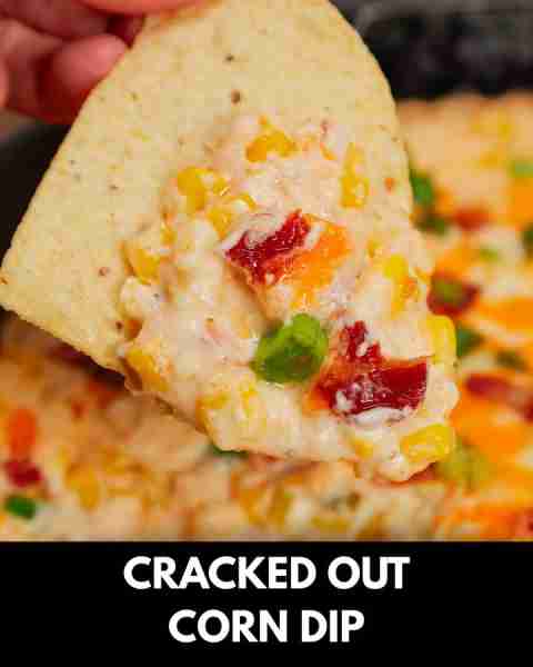 Cracked Out Corn Dip is a delicious hot dip recipe loaded with cream cheese, corn, sour cream, ranch...