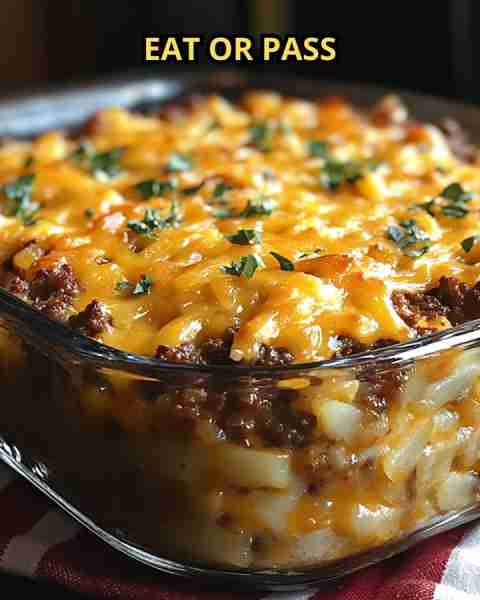 Cheesy Taco Hashbrown Casserole Ingredients: 1 lb ground beef 2 cloves garlic, minced 1 oz packet ta...