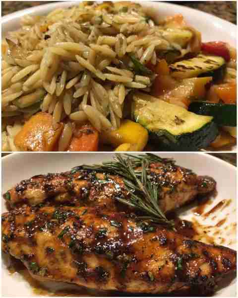 Maple Glazed Chicken with Vegetable Orzo Succulent Maple Glazed Chicken with Colorful Vegetable Orzo...