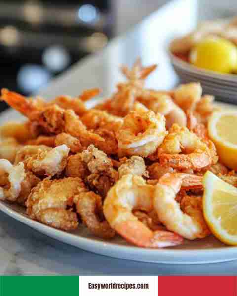 🍤 Frittura di Mare (Italian Fried Seafood) Crispy and golden fried shrimp and calamari, a classic I...