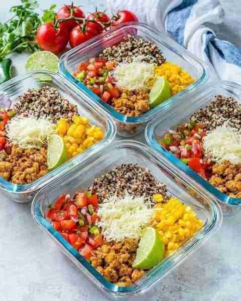 Taco Energy Bowls with Fresh Salsa for #MealPrep 🌶 "This is amazing! I made it for lunches this week...