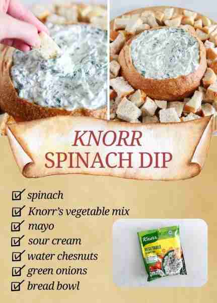 This easy Knorr spinach dip recipe is a classic party appetizer. Thick, creamy, and full of flavor,...