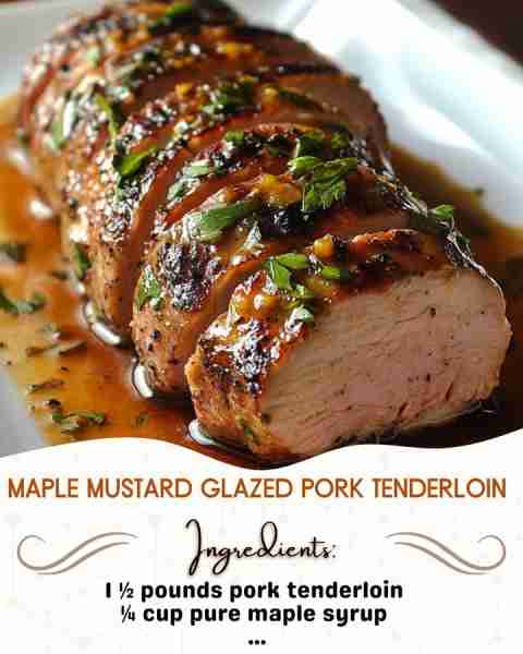 Maple Mustard Glazed Pork Tenderloin Ingredients: 1 ½ pounds pork tenderloin ¼ cup pure maple syrup...