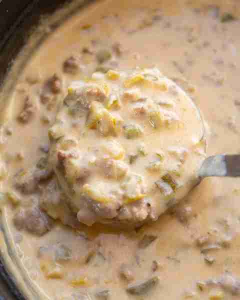 Queso soup! Everything you love about queso dip in a creamy, cheesy soup!