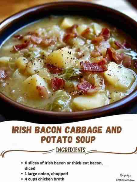 Warm up with a cozy bowl of Irish Bacon Cabbage and Potato Soup! 🥔🥓 This hearty, flavorful dish is...