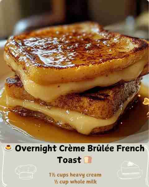 🍮 Overnight Crème Brûlée French Toast 🍞 Ingredients For the French Toast: 6 large eggs 1½ cups hea...