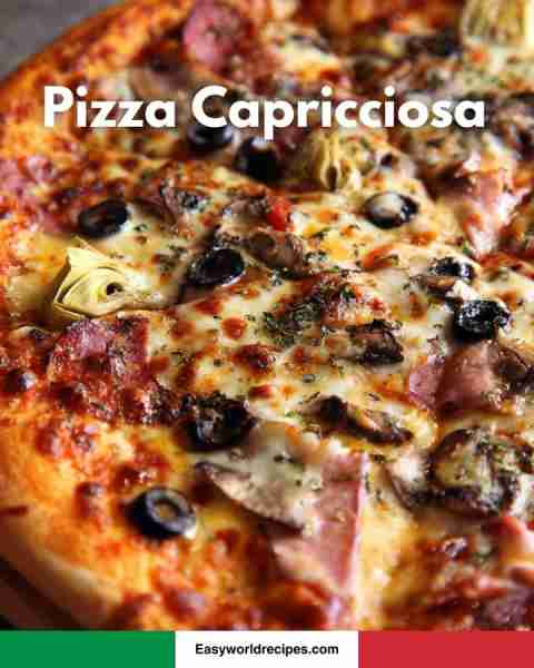 Pizza Capricciosa — Italian favorite! Recipe below 🍕👇