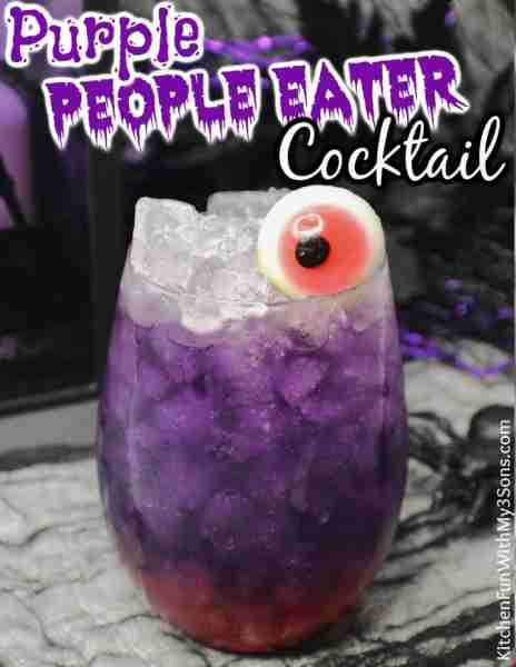 Full Recipe 👇 PURPLE PEOPLE EATER COCKTAIL - So Fun for Halloween! 💜