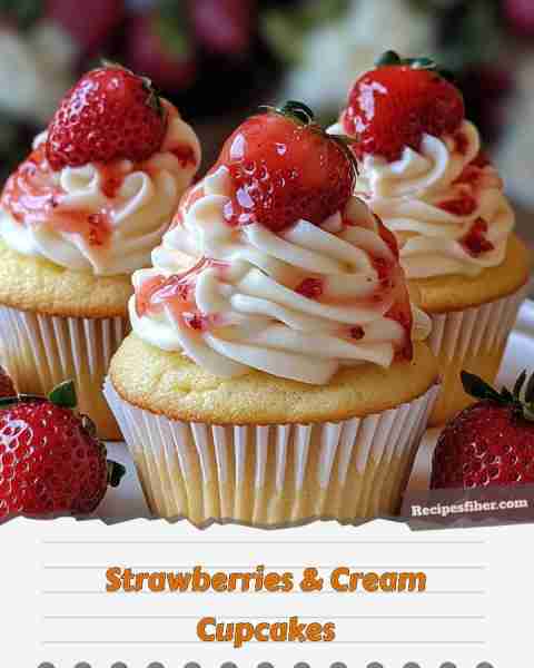 Strawberries & Cream Cupcakes 🍓🍰 Delicious and delightful cupcakes perfect for any occasion! 📋 I...